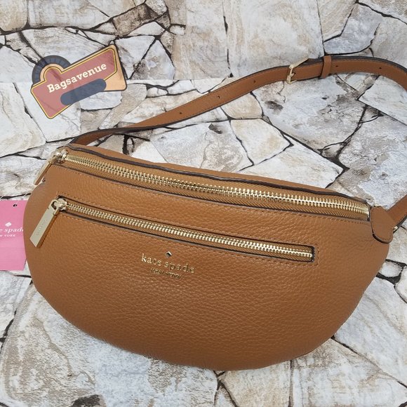 #bagsavenue Leila Belt Bag Warm Gingerbread Pebbled Leather Fanny Kate Spade - Picture 7 of 15